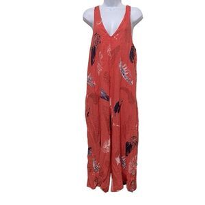 Stylish Red Jumpsuit with Pattern